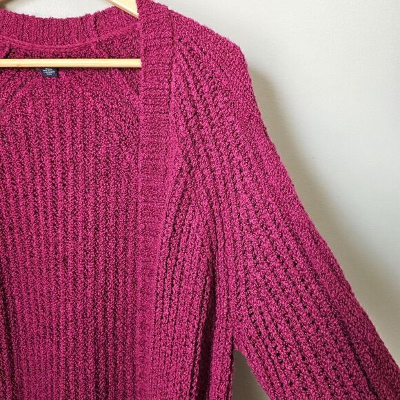 EUC AMERICAN EAGLE OUTFITTERS MAGENTA LONG OPEN CARDIGAN SIZE M - Picture 12 of 14